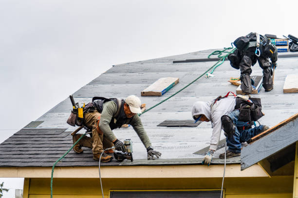 Professional Gutter Installation technician working in Mainland, PA